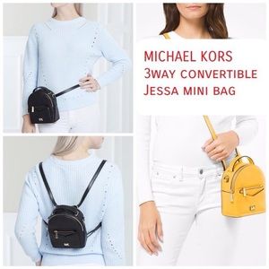 3 in 1 Jessa Michael Kors leather black backpack